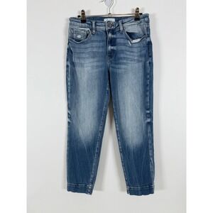 KanCan Jeans Women's 28 Mid Rise Ankle Skinny Distressed‎ Denim Blue Light Wash